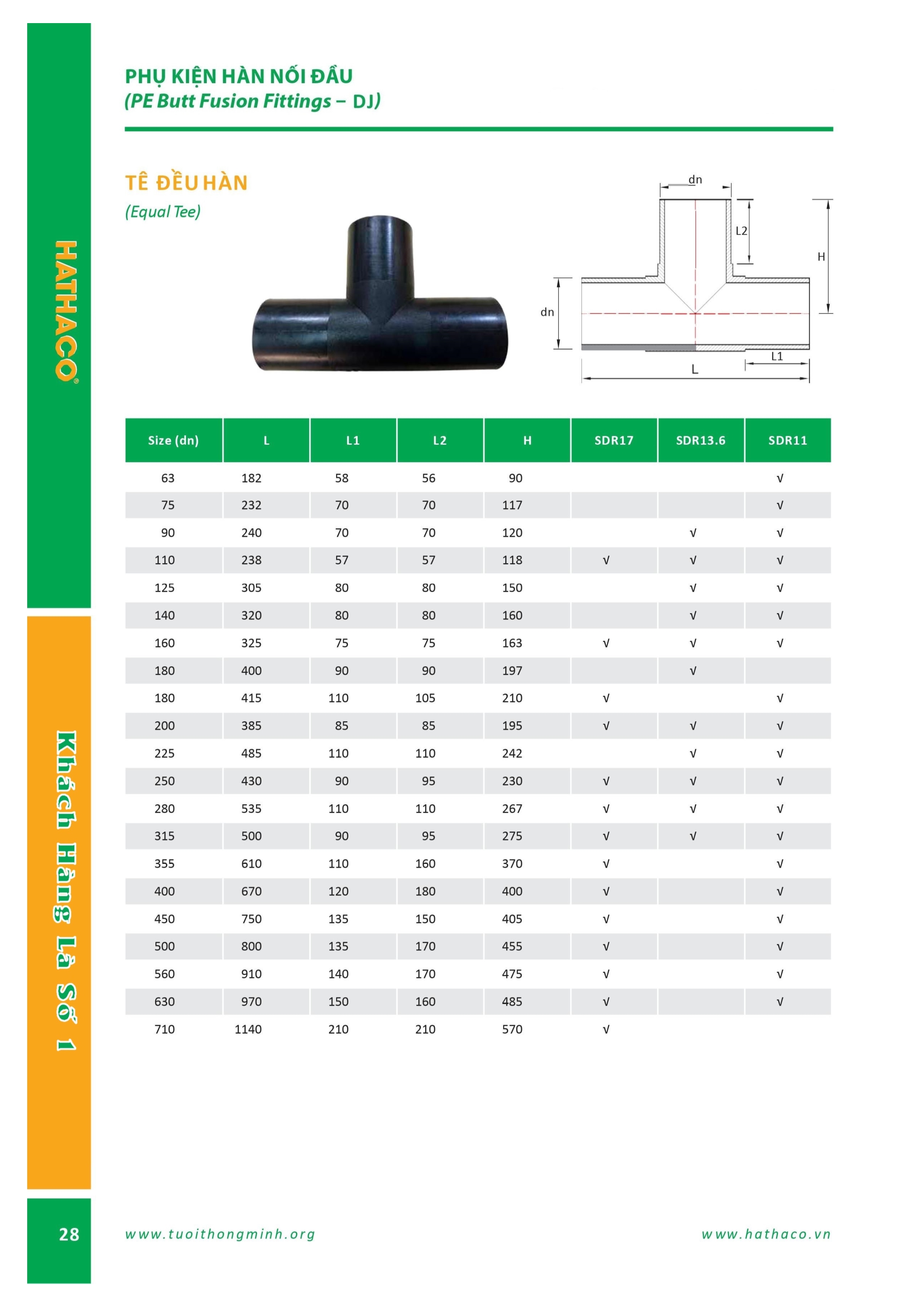 TÊ ĐỀU HÀN HDPE