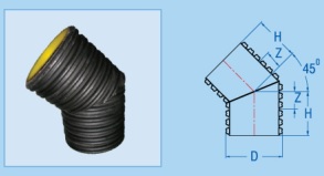 Co 45 độ ống gân xoắn HDPE Bình Minh