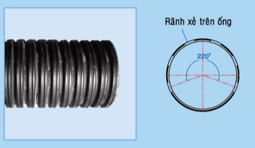 Ống gân thành đôi hdpe xẻ rãnh LP