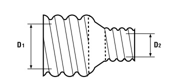 côn thu nối 02 đường ống xoắn có kích thước khác nhau